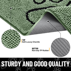 Textured rubber backing on the underside of the Smiry dog door mat.