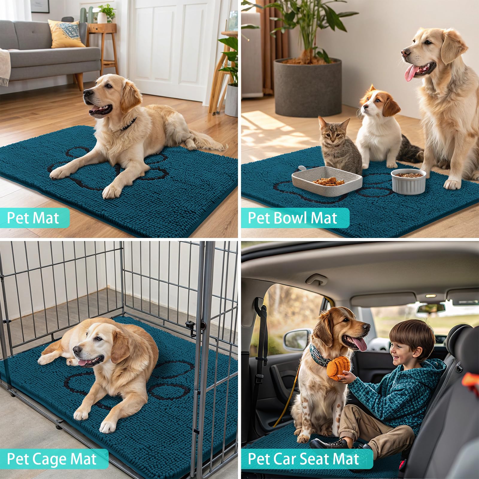 Smiry dog door mat being vacuumed as part of regular care.