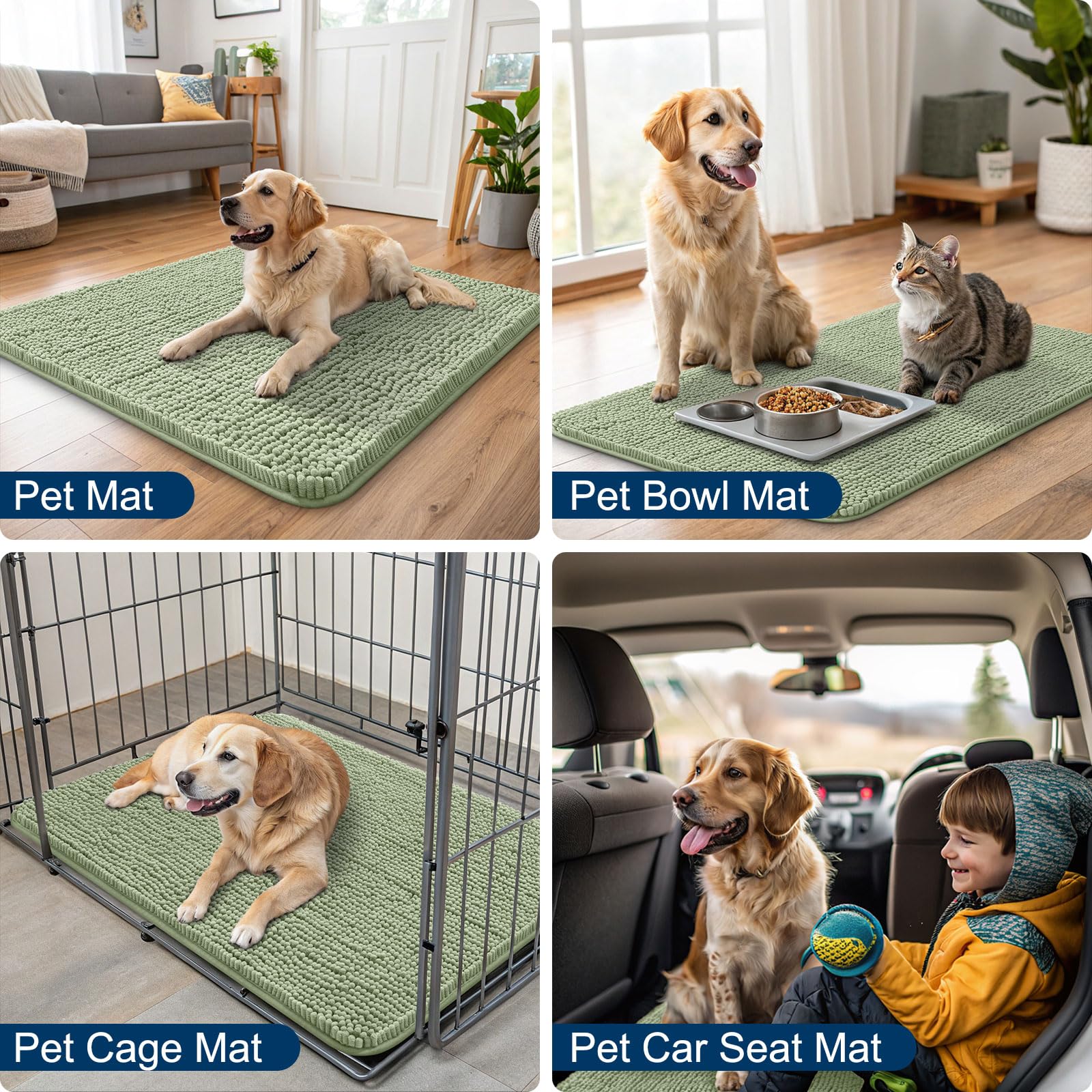 Smiry dog door mat placed by an entryway for paw cleaning.