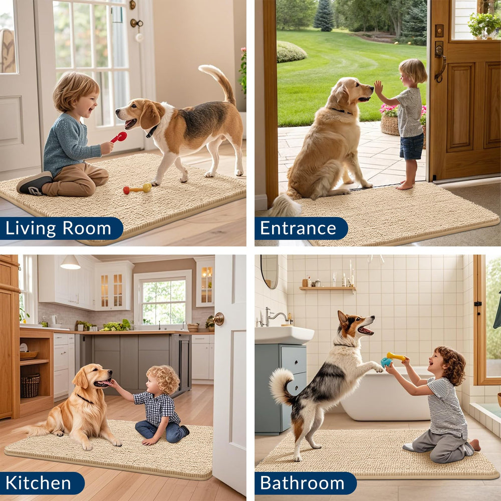 Smiry dog mat shown in a living space as a paw-cleaning spot.