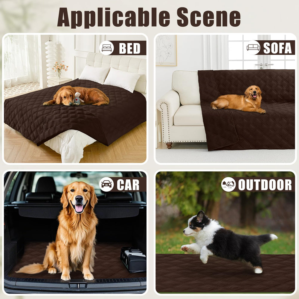 Smiry Waterproof Dog Blanket laid over a sofa as a furniture cover.