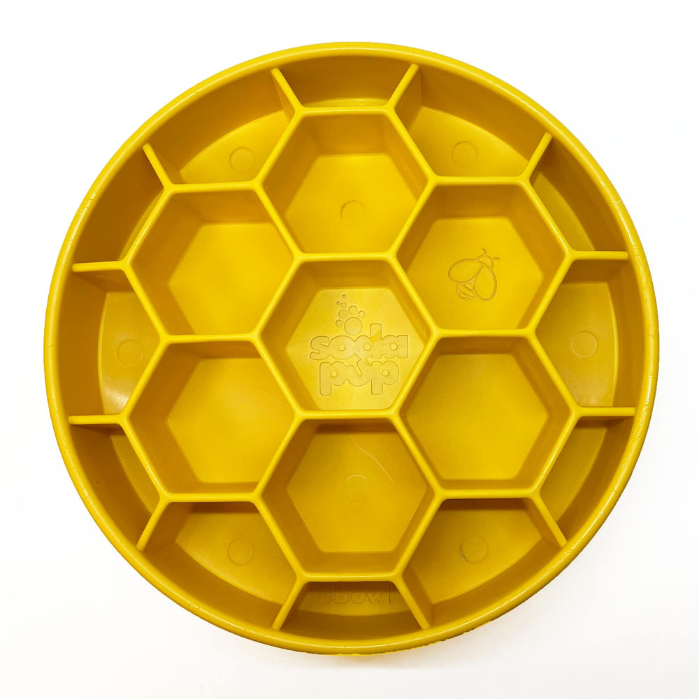 SodaPup Honeycomb Enrichment Bowl shown from the front.