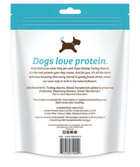 SOJOS turkey heart dog treats shown as bite-size freeze-dried nuggets.