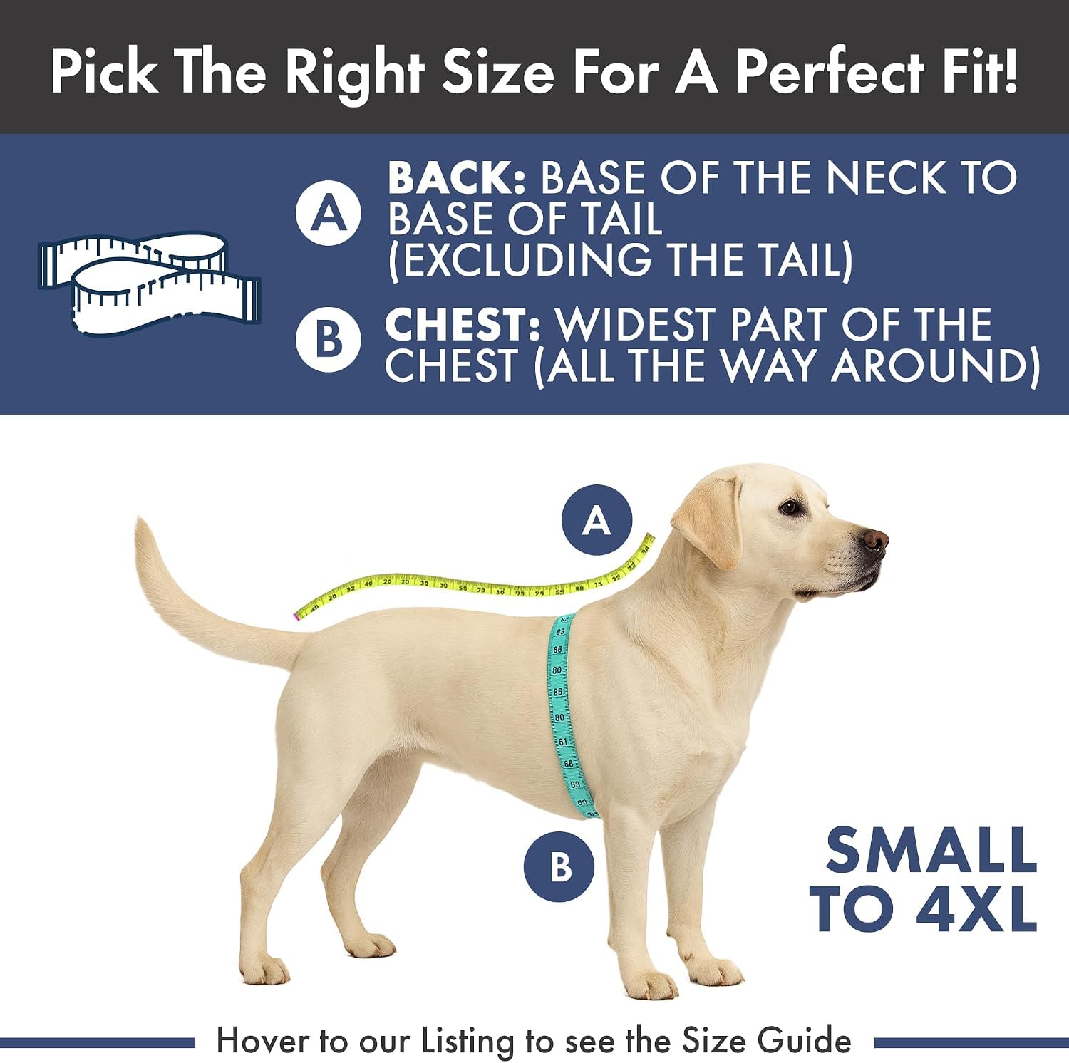 Spark Paws Dog Hoodie size chart image for comparing chest girth and selecting a size.