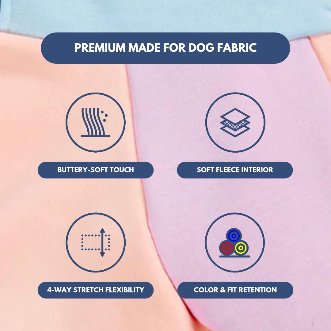 Spark Paws Dog Hoodie fabric shown in a stretch detail.