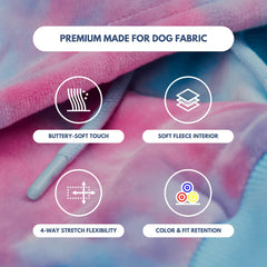 Spark Paws Dog Hoodie shown being worn by a dog.