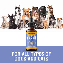 Special Breed Kennel Cough Support bottle shown with its back label visible.
