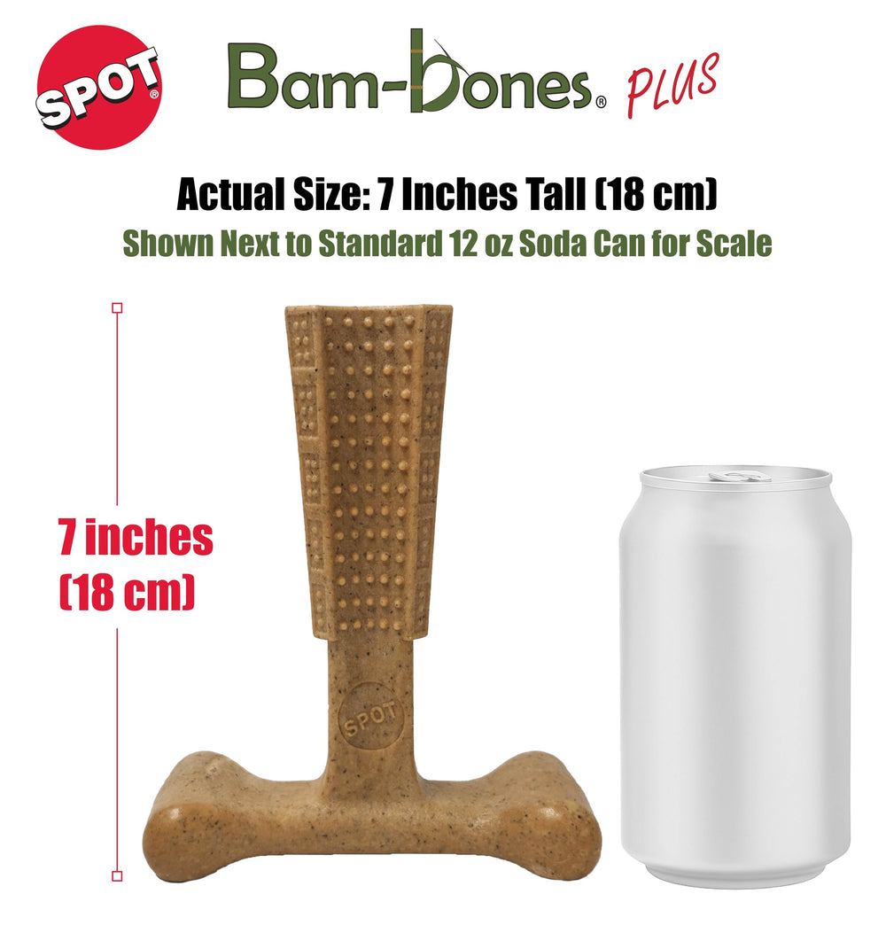 SPOT Bam-Bones Plus Coffee Wood T-Bone detail showing the blended chew material.