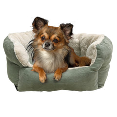 SPOT Sleep Zone small pet bed shown from the front in sage green.