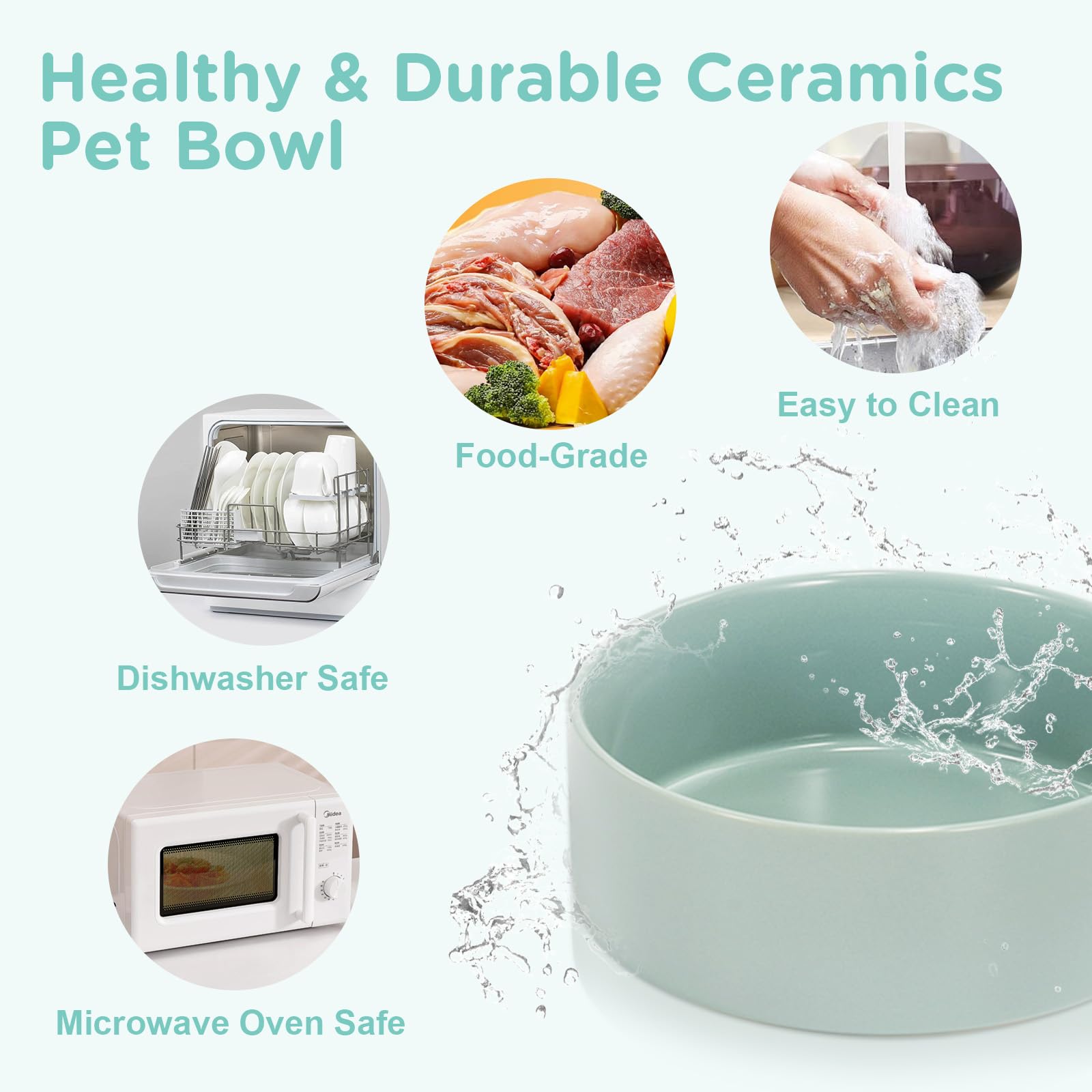 SPUNKYJUNKY elevated dog bowls set up for a pet's meal.