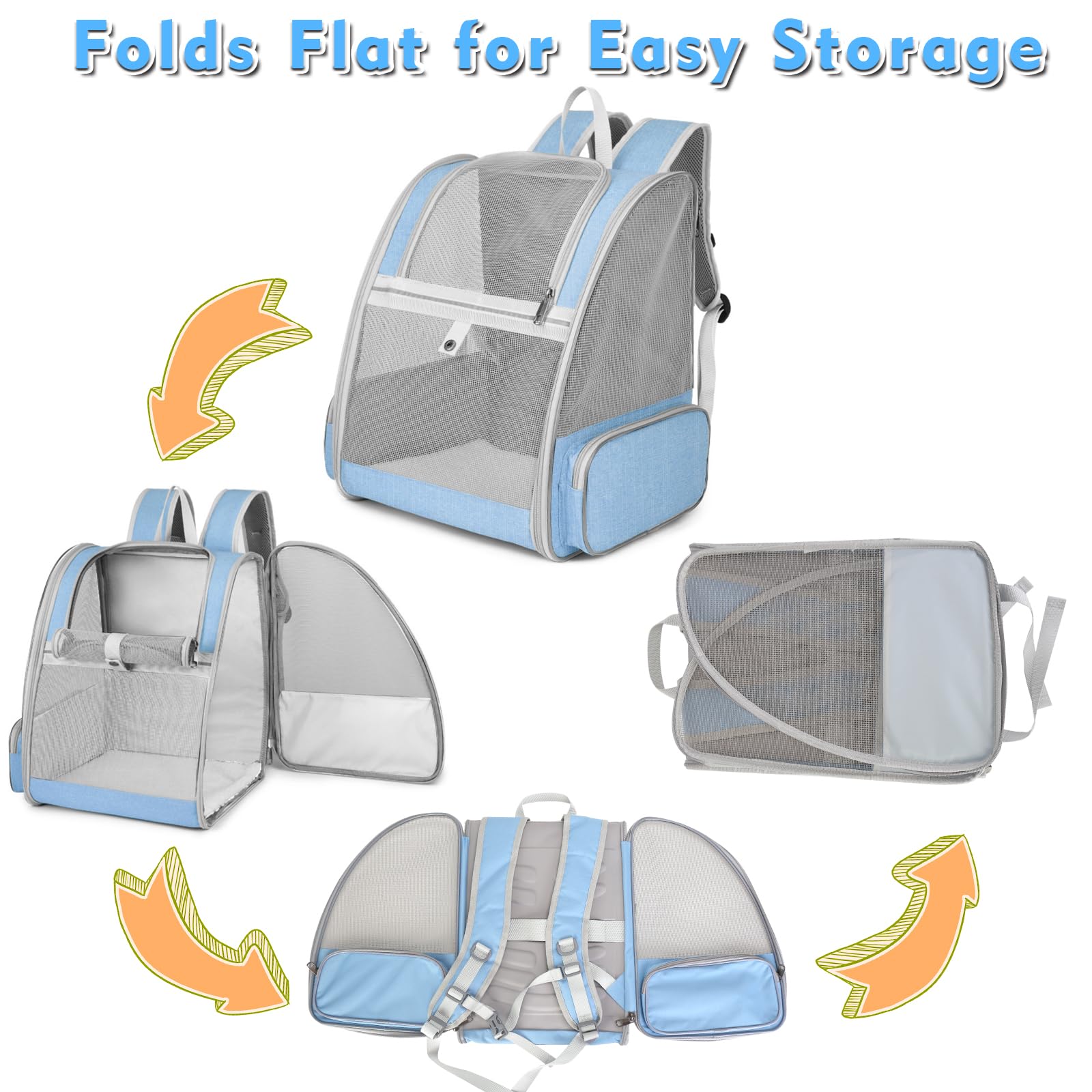 SSAWcasa cat backpack carrier folded for compact storage.