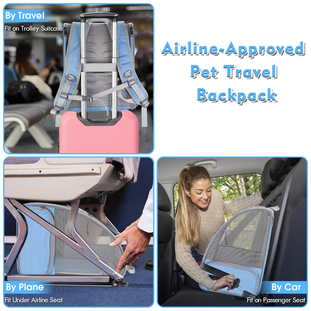 SSAWcasa cat backpack carrier with padded adjustable shoulder straps.