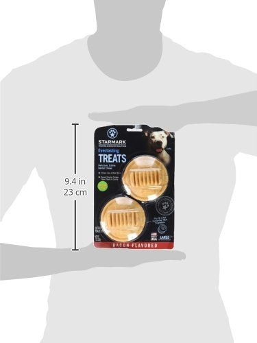Starmark Everlasting Bacon Dog Dental Chews, Large, shown from a different package angle.