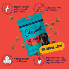 Stewart Freeze-Dried Dog Treats shown from an alternate pouch angle.