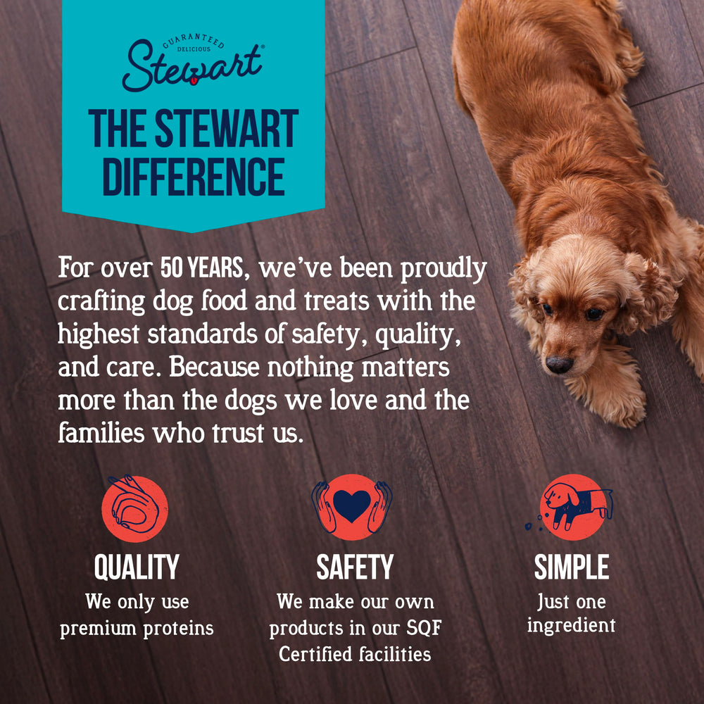 Stewart Freeze-Dried Dog Treats used as a training reward.