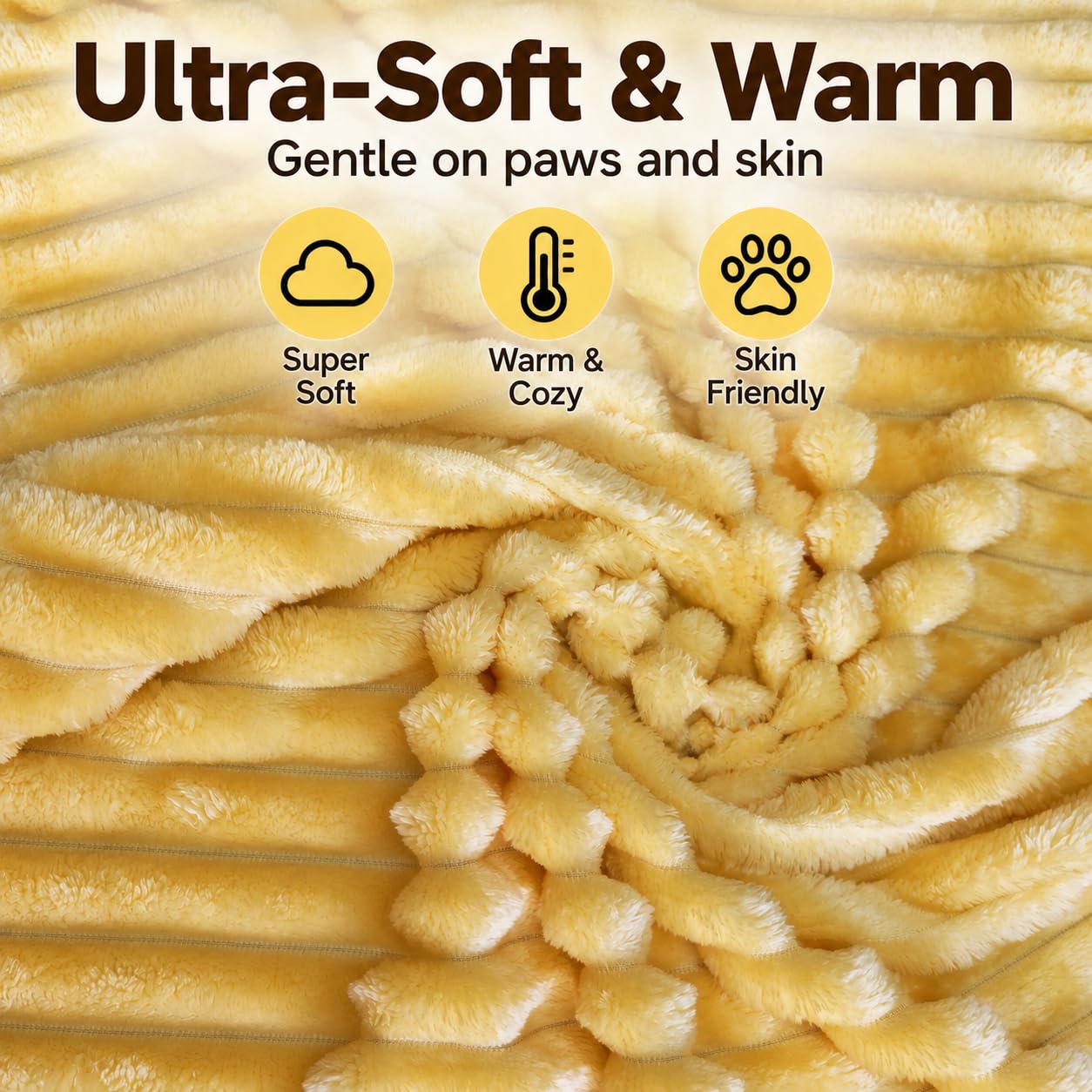 Stlemiko Yellow Dog Blanket laid over a sofa as a protective layer.