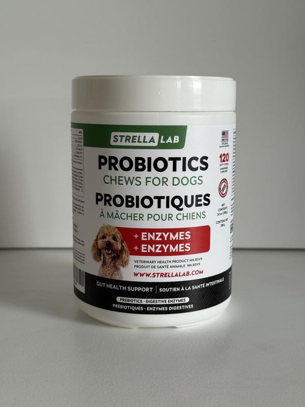 STRELLALAB Cat Probiotic Powder jar viewed from an alternate angle.