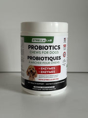 STRELLALAB Cat Probiotic Powder jar viewed from an alternate angle.