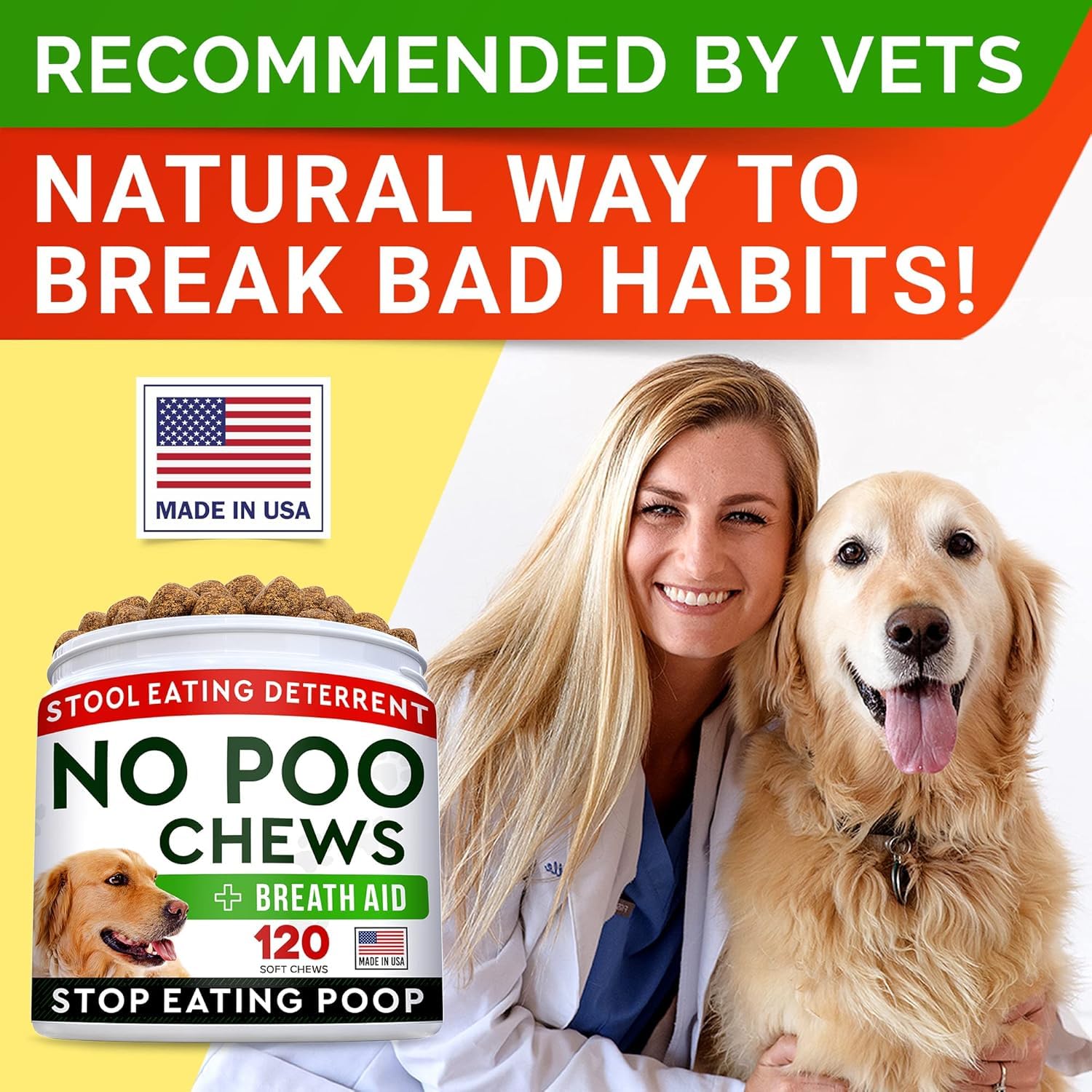 STRELLALAB No Poo Chews for Dogs shown as part of a dog's daily routine.