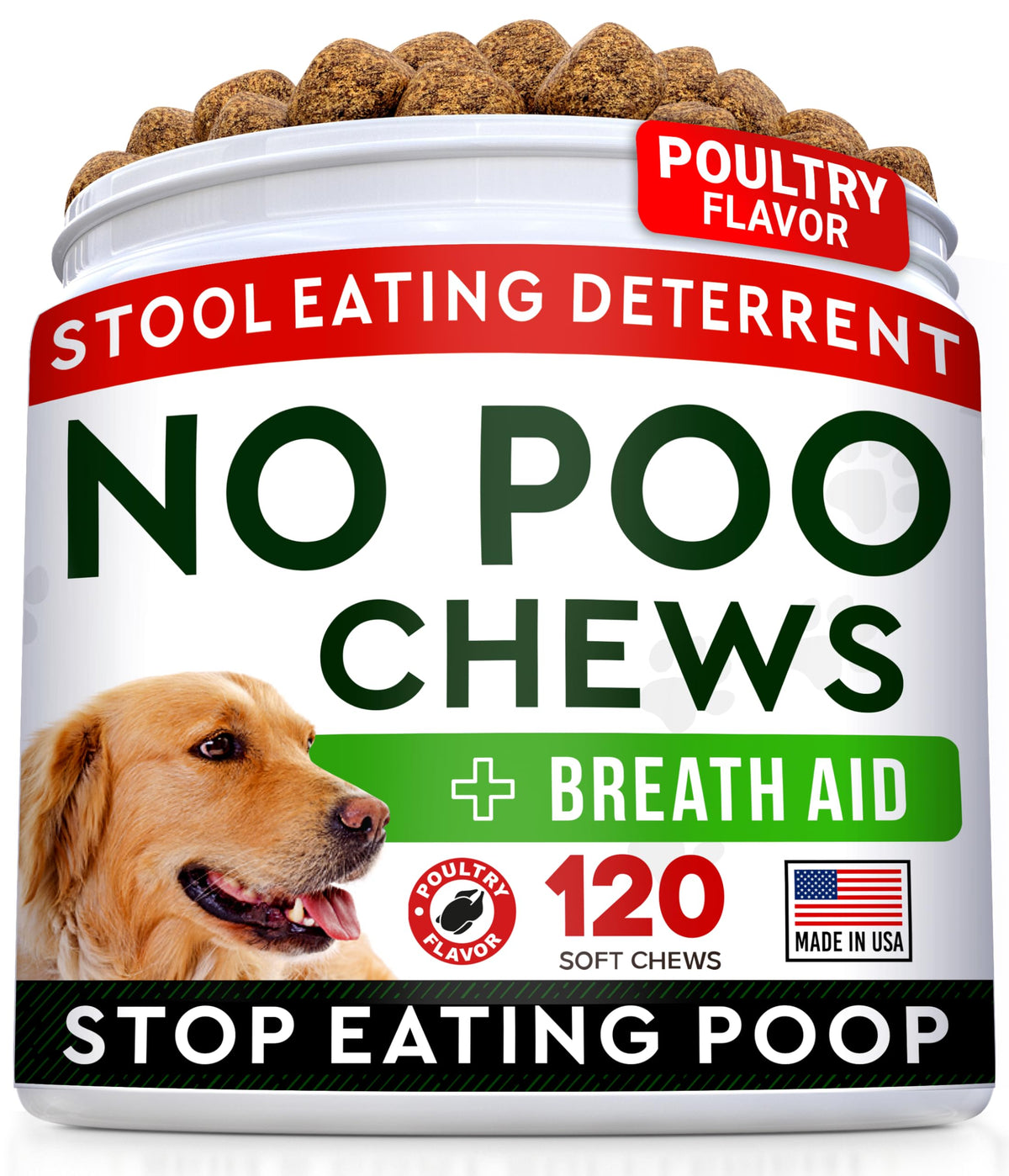 STRELLALAB No Poo Chews for Dogs shown in a product-front view.