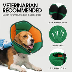 SUNFURA soft dog cone showing the hook-and-loop closure.
