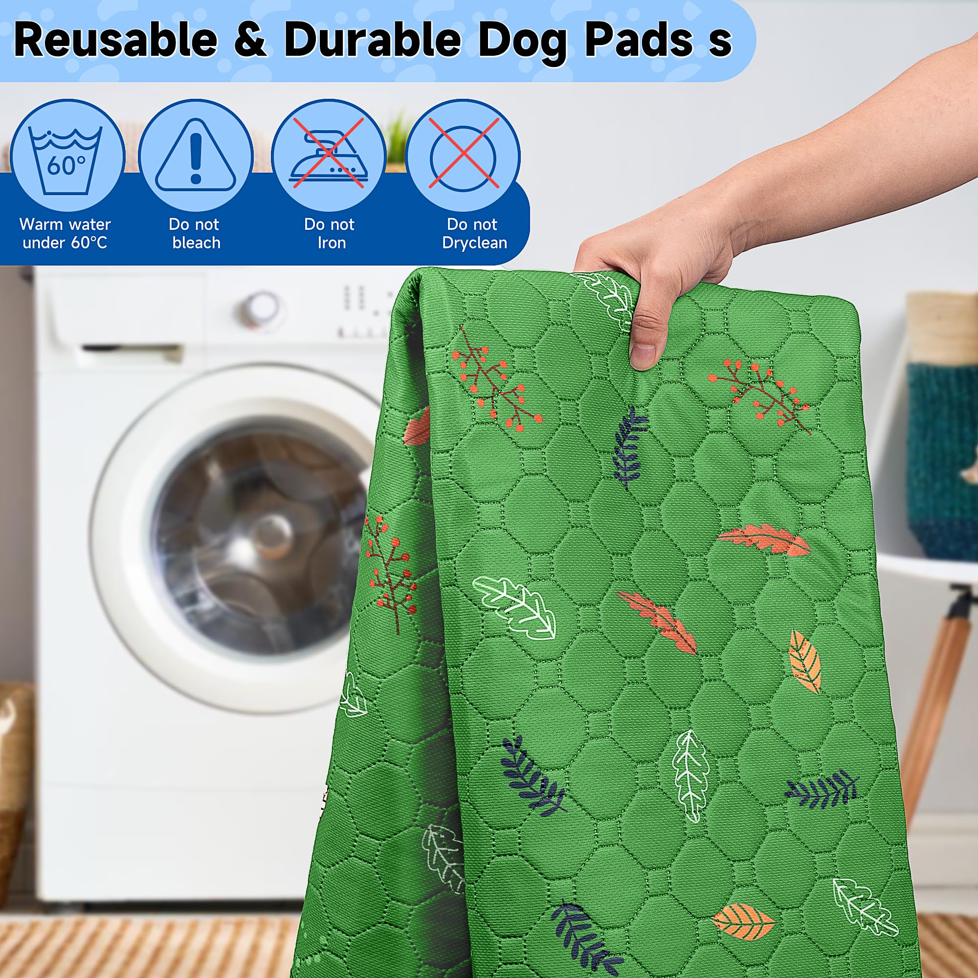 Sunheir washable pee pad shown in a close-up of its absorbent layer.