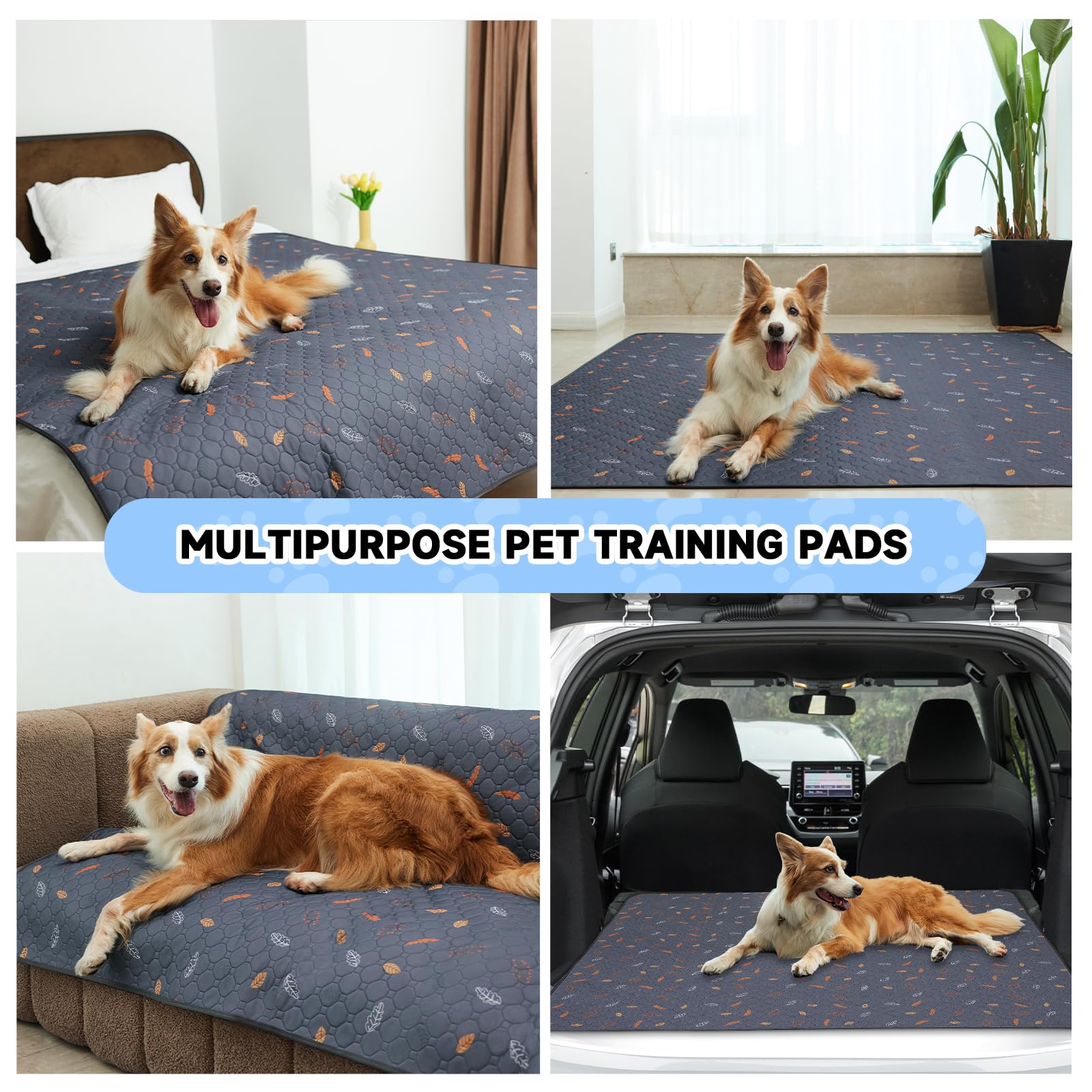 Sunheir washable pee pads shown as a two-pad reusable set.