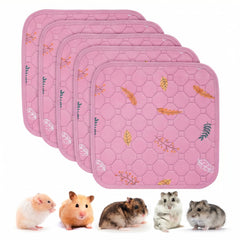 Sunheir washable pet pee pads shown from the front in the pink leaves pattern.