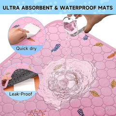 Sunheir washable pet pee pad detail showing the paw-shaped silicone backing.