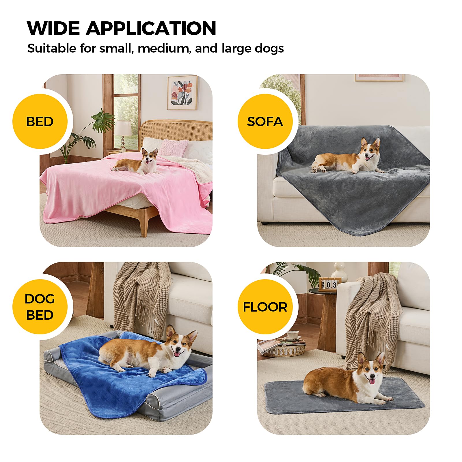 Sunheir waterproof dog blanket laid over a couch for pet protection.