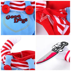 SunnyLisa Chucky dog costume paw detail showing its padded shape.
