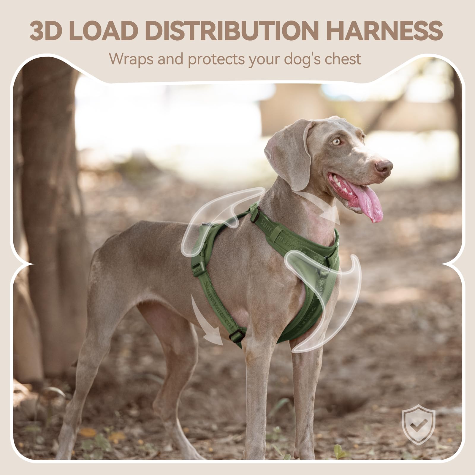 Sunraymascota Dog Harness detail showing the breathable mesh panels.