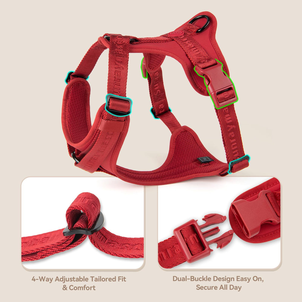 Sunraymascota dog harness detail showing its quick-release buckles.