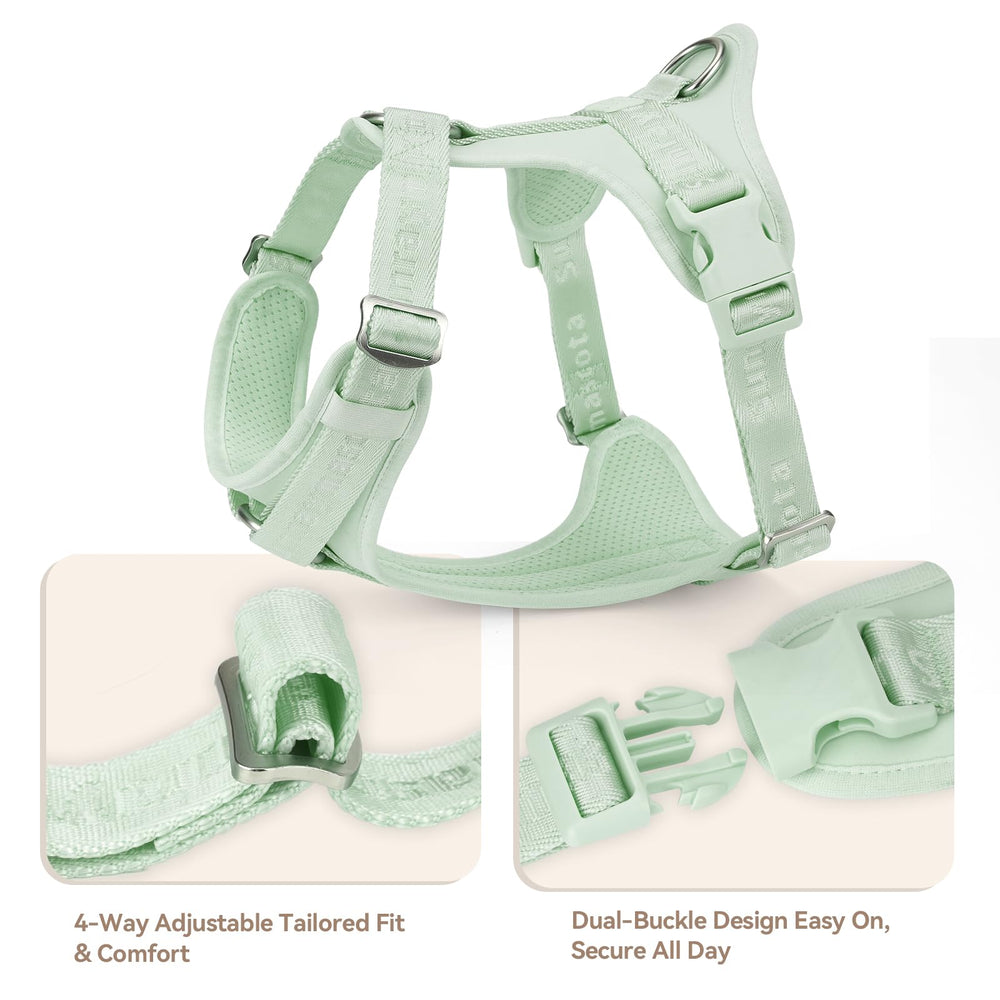 Sunraymascota dog harness close-up showing its quick-release buckles.