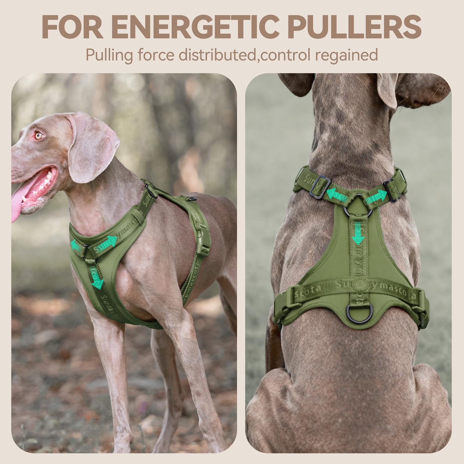 Sunraymascota Dog Harness shown from the side to display its vest shape.