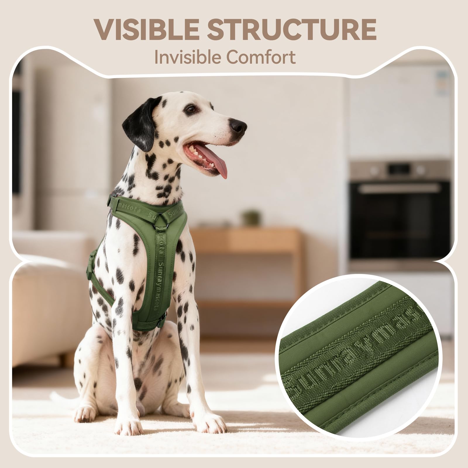 Sunraymascota Dog Harness opened to show its soft velvet-like inner lining.