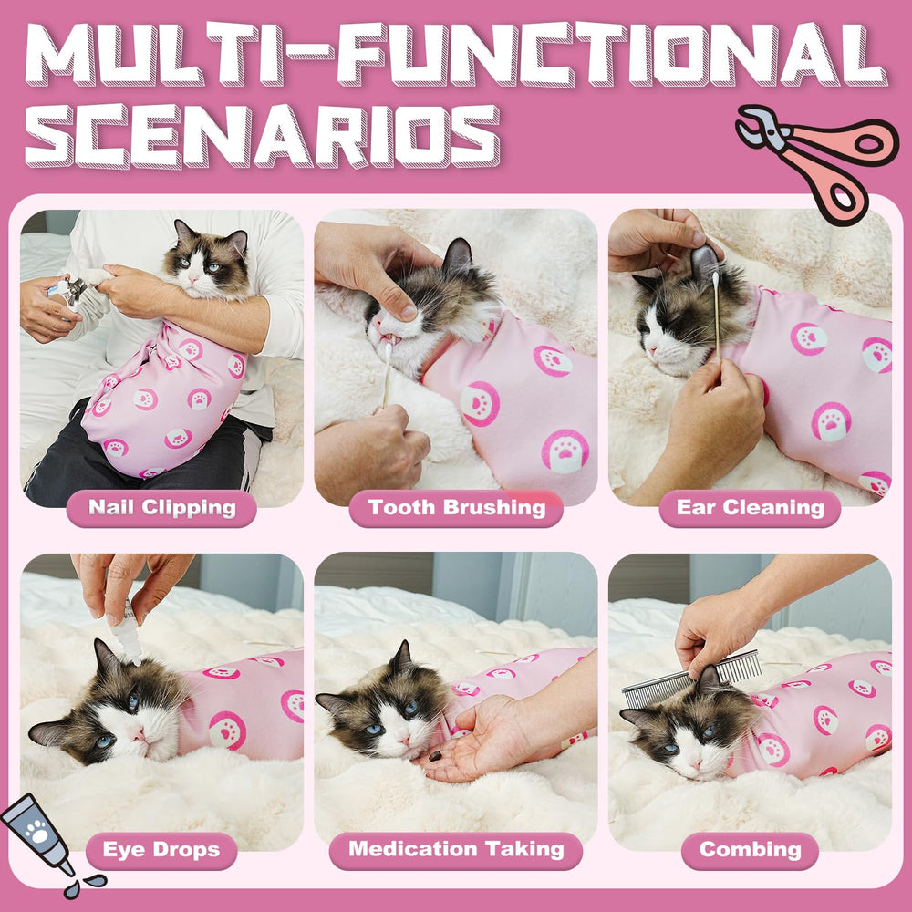 Supet Cat Grooming Wrap shown during a cat care task.