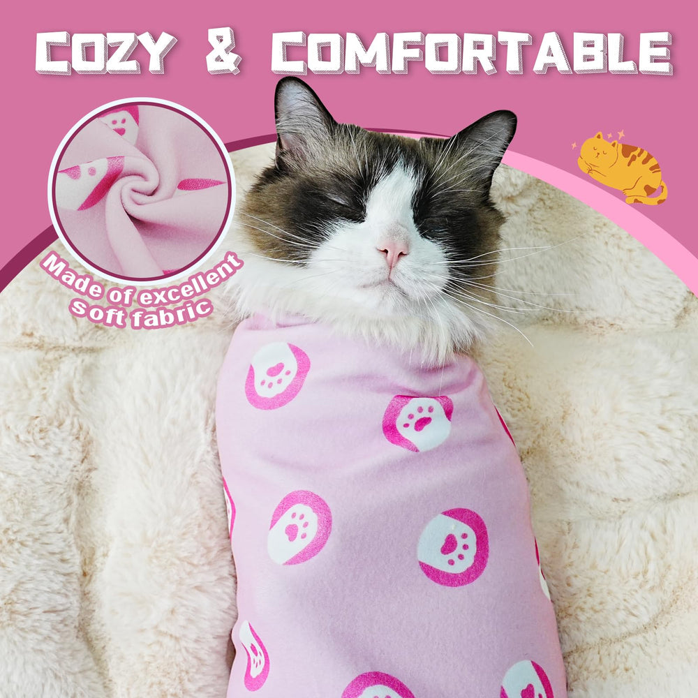 Supet Cat Grooming Wrap shown in its square-shaped swaddle form.