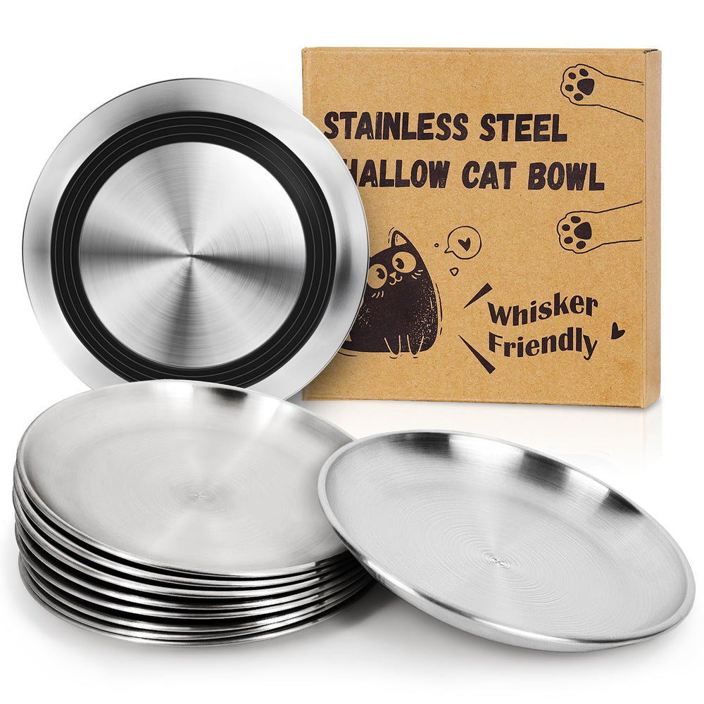 Supet cat plates shown as a ten-piece set with silicone bases.