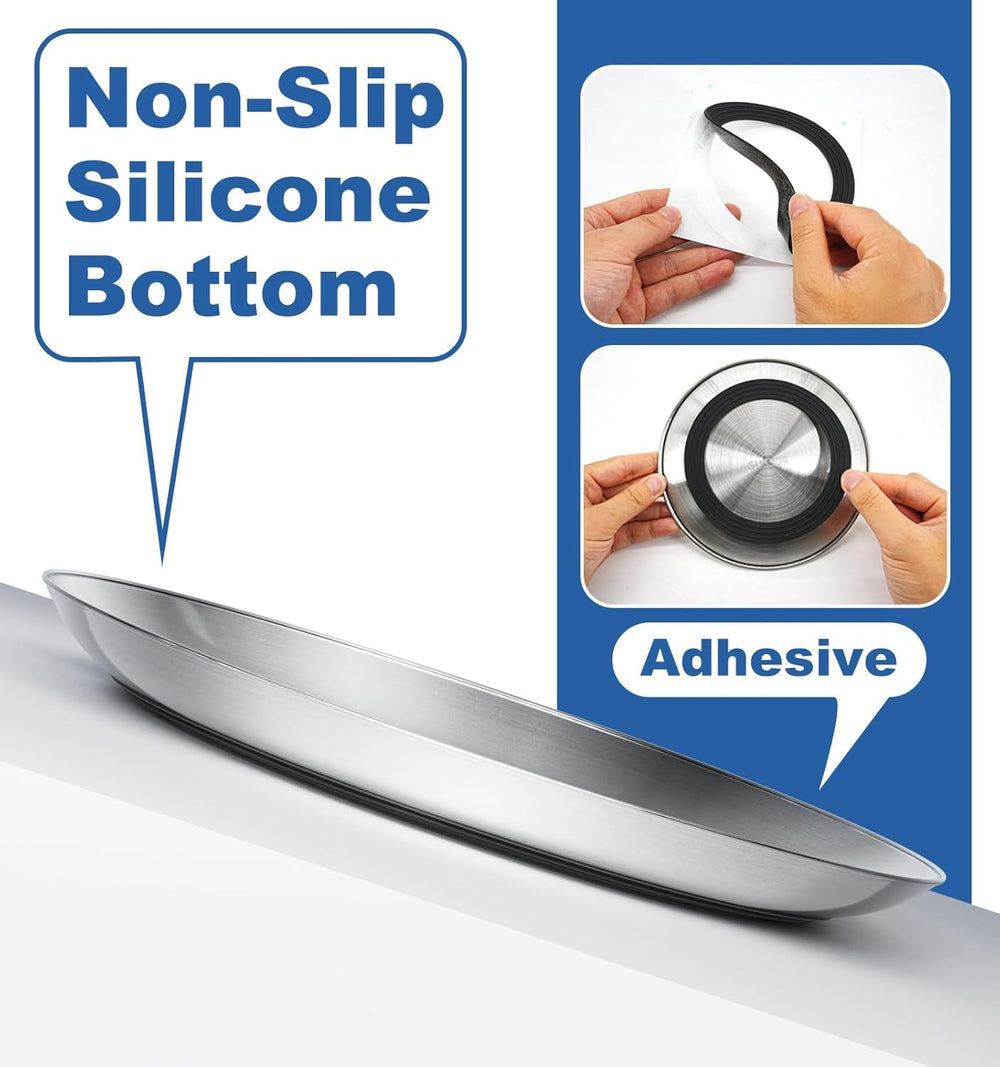 Supet cat plate with a close view of its silicone non-slip base.