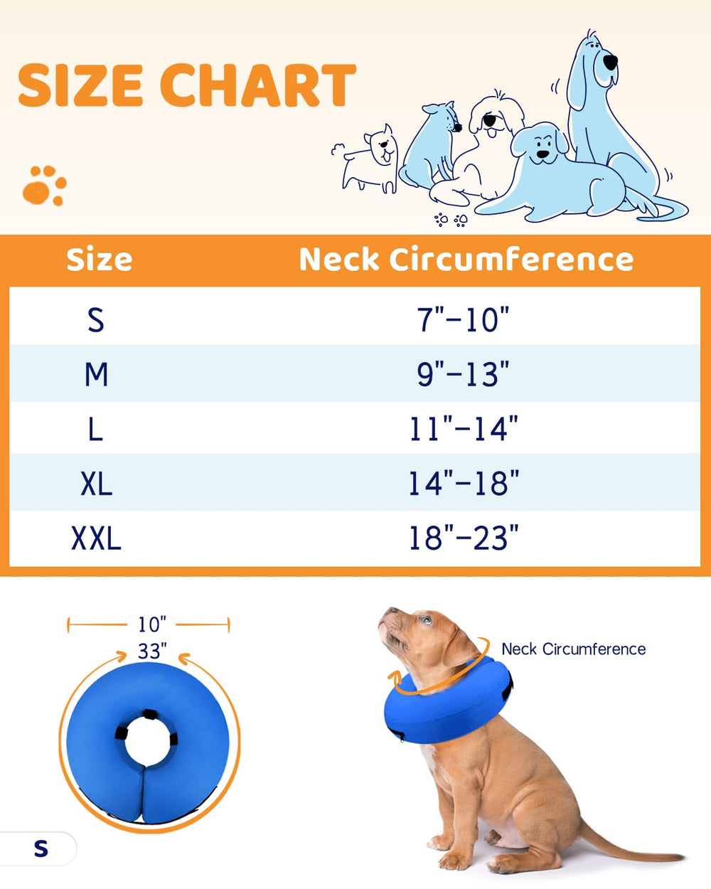 Supet dog cone collar opening showing its adjustable hook-and-loop closure.