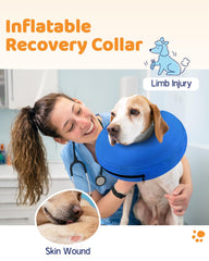Supet inflatable dog cone collar viewed from the side to show its rounded profile.