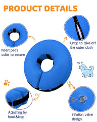 Supet dog cone collar shown being worn by a pet.