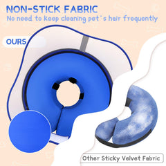 Supet inflatable dog recovery collar shown with its adjustable hook-and-loop opening.