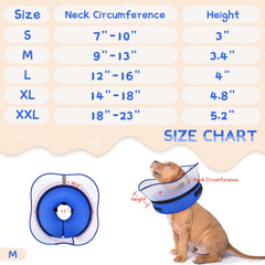 Supet inflatable dog recovery collar shown with the interior regular-collar attachment feature.