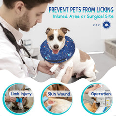 Supet inflatable dog cone collar showing its donut-shaped design.
