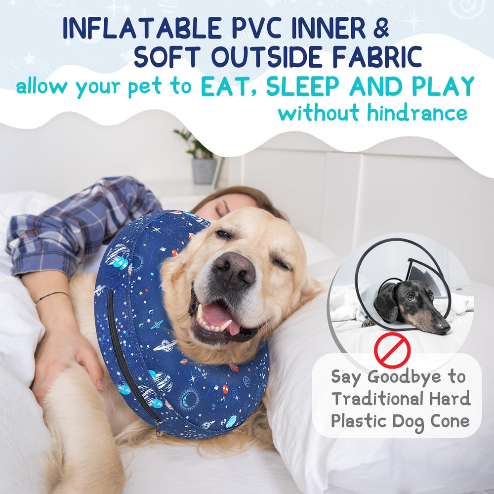 Supet inflatable dog cone collar fabric shown in close-up.