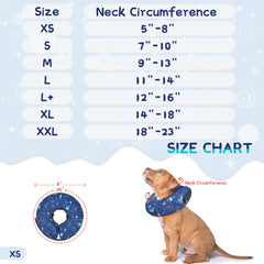Supet inflatable dog cone collar shown worn by a pet.