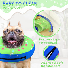Supet inflatable dog cone showing the inner strips for an everyday collar.