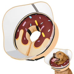 Supet inflatable dog cone shown from the front.
